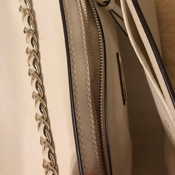 Tory Burch White Crossbody Bag Robinson weave crosshatch pattern  purse - Picture 4 of 6